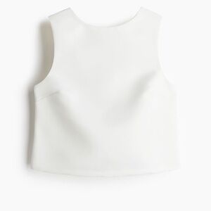 NWT H&M White satin bow back top